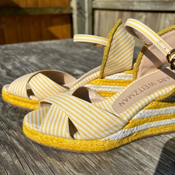 STUART WEITZMAN
Mirela Striped Wedge‎ Espadrilles size 5.5 yellow white - Picture 7 of 9